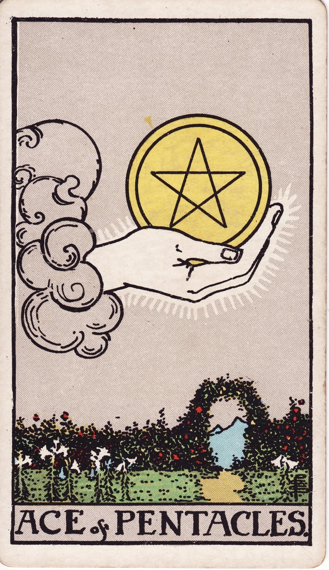 Ilustração da carta Ás de Ouros