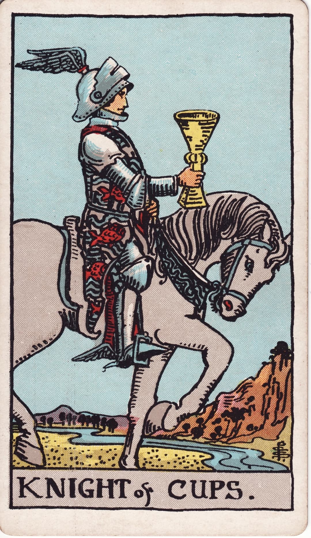 Ilustração da carta Cavaleiro de Copas