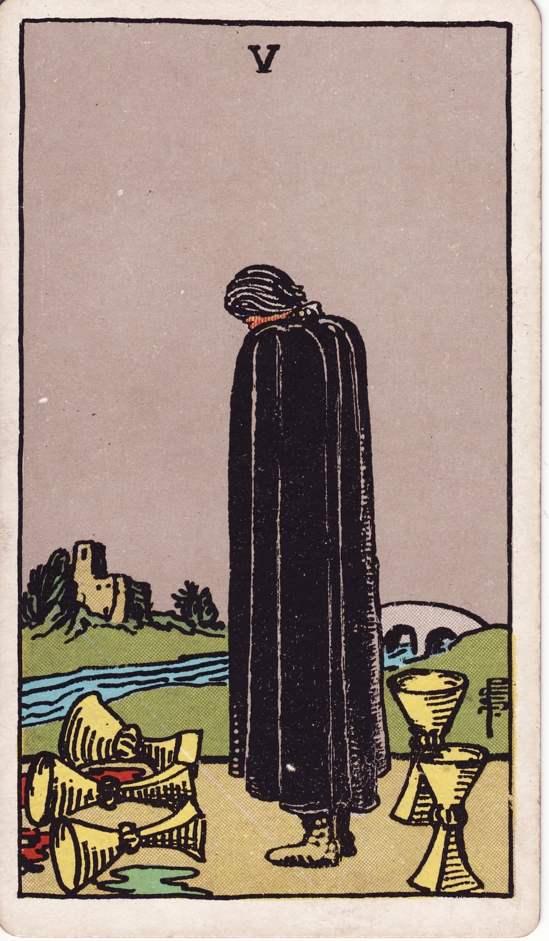 Ilustração da carta Cinco de Copas
