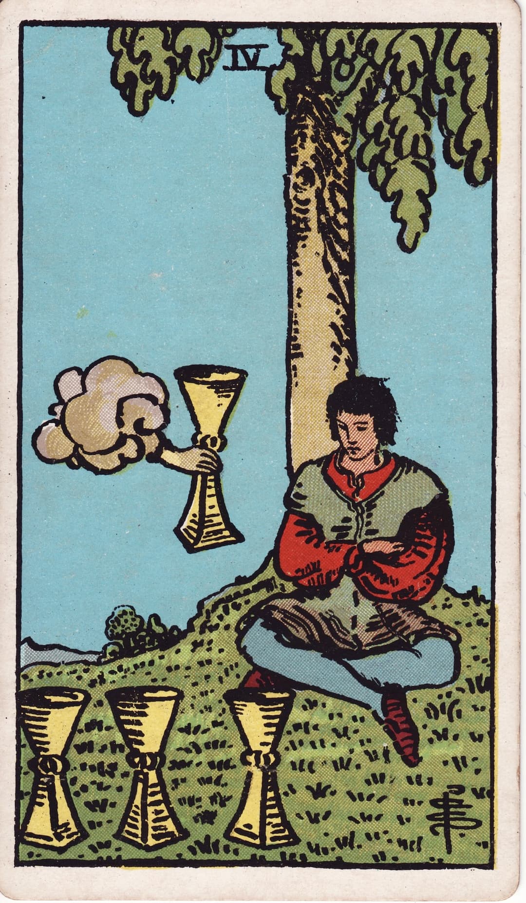 Ilustração da carta Quatro de Copas