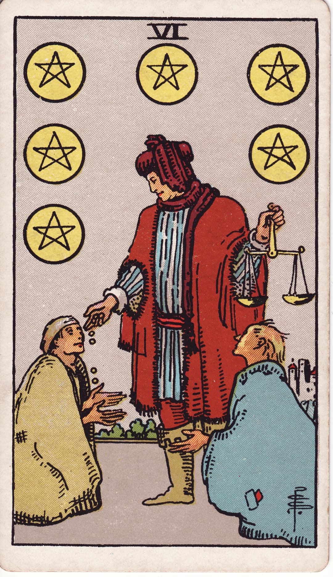 Ilustração da carta Seis de Ouros