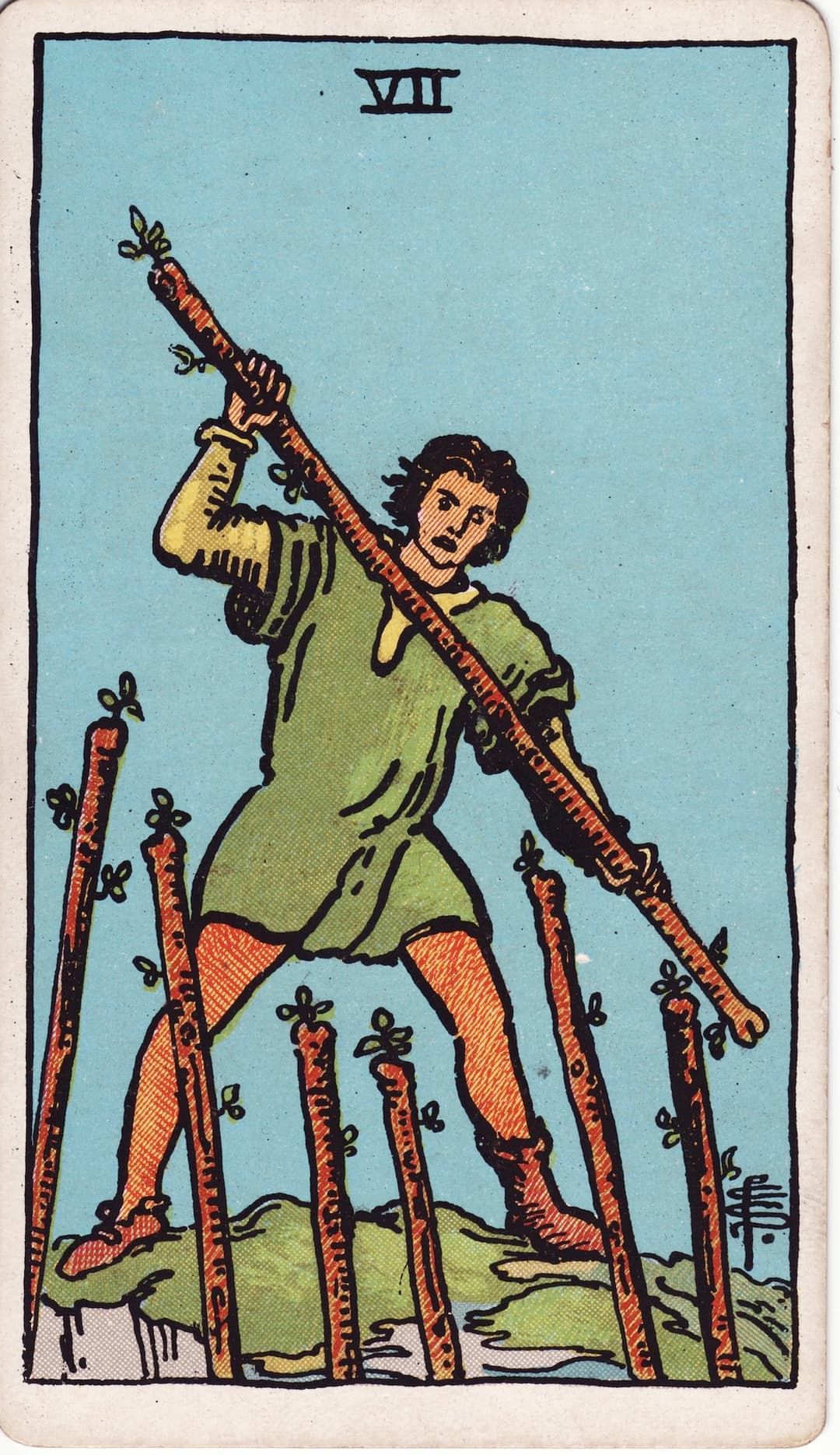 Ilustração da carta Sete de Paus