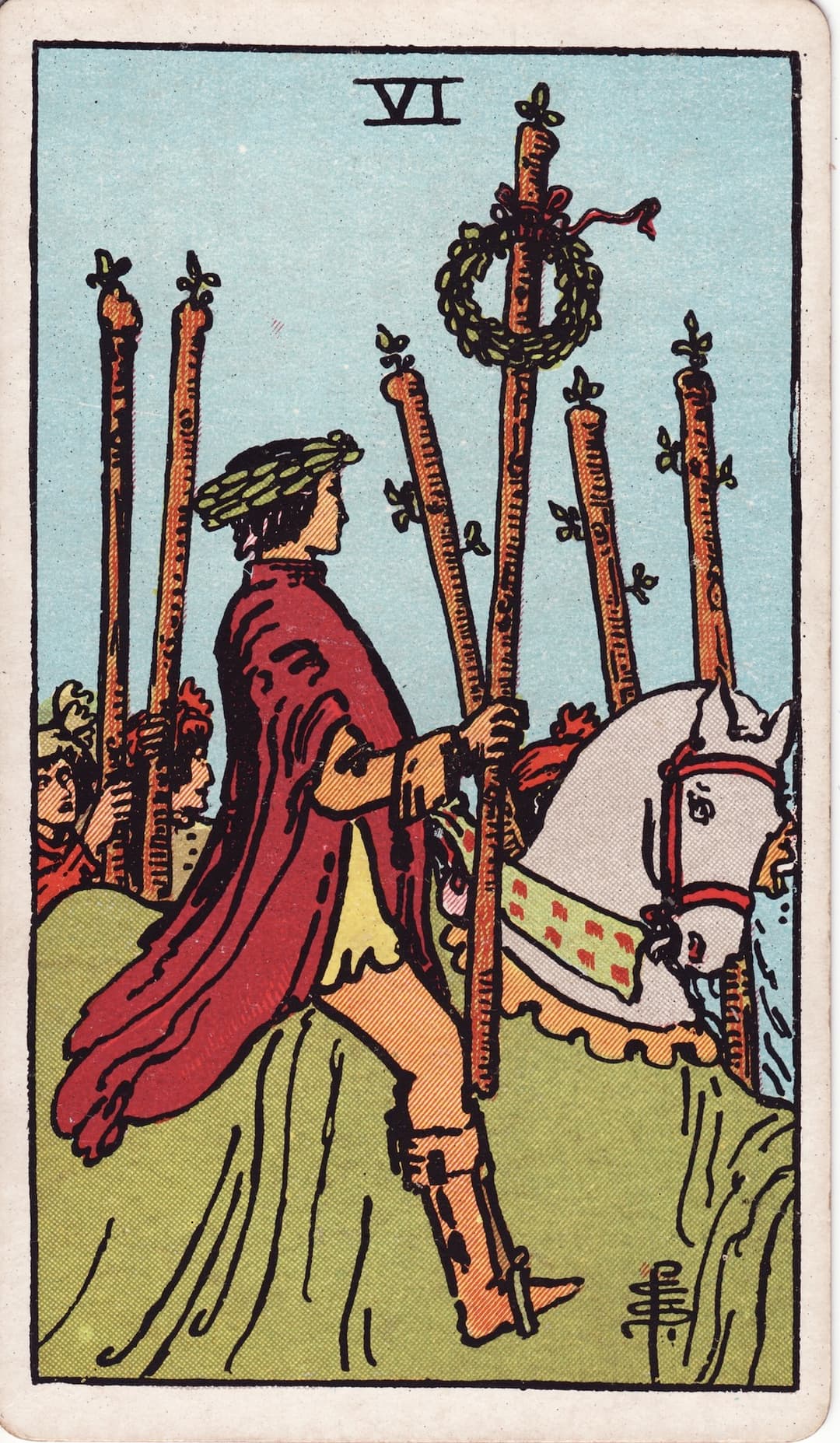 Ilustração da carta Seis de Paus